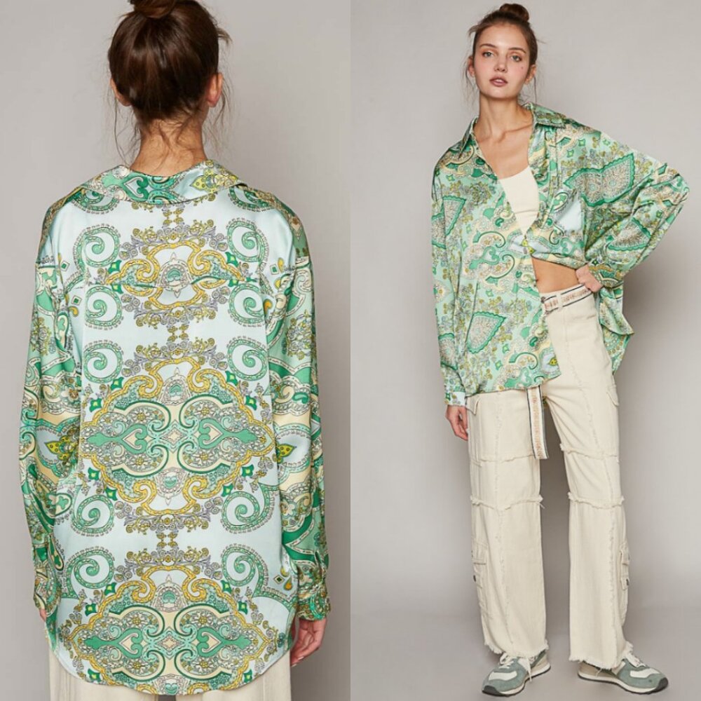 43377 POL Sateen Paisley Shirt - Picture 5 of 5